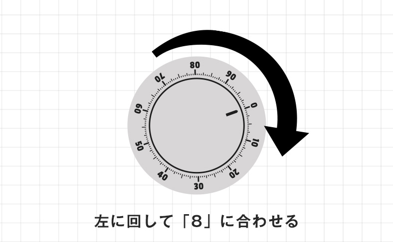「8」番にダイヤルを合わせる