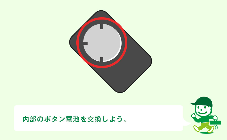 内地のボタン電池を交換する